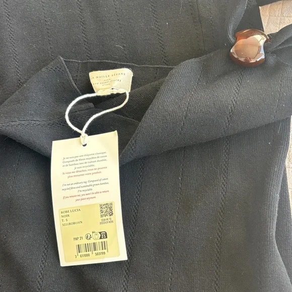 NWT Sézane Lucia Dress in Black Size S - Picture 7 of 8